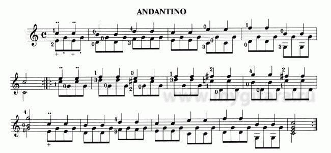 Динамические оттенки в музыке; Andantino - Урок 22